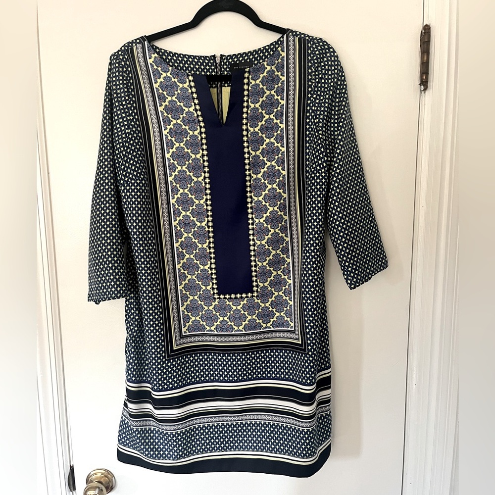The Limited Blue Green Patterned Sheath Dress